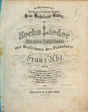 Sechs Lieder für eine Singstimme mit Begleitung des Pianoforte : op. 119, 4. Sternlein mit den goldnen Füßen