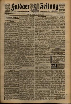 Zweite Ausgabe vom Montag, den 18. Mai 1908.