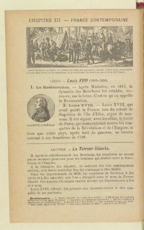 Chapitre XII. - France contemporaine
