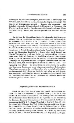 Rezensionen und Hinweise : Allgemeine, politische und militärische Geschichte
