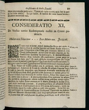 87-92, CONSIDERATIO XI. De Verbo tertio Redemptoris nostri in Cruce patientis.