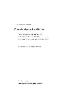 Fremde deutsche Wörter