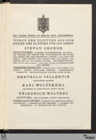Verlagsanzeige Georg Bondi