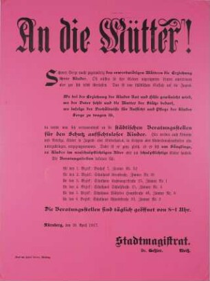 "An die Mütter!"
