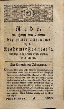 Des Herrn von Voltaire vermischte Schriften, 2
