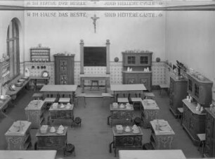 Modell für die erste Schulküche der Stadt München eingerichtet 1895