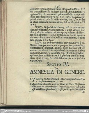 Sectio IV. De Amnestia In Genere