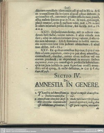 Sectio IV. De Amnestia In Genere