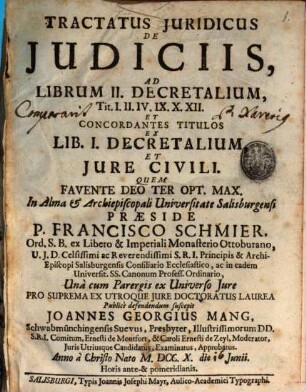 Tract. iur. de iudiciis, ad l. II. Decret.