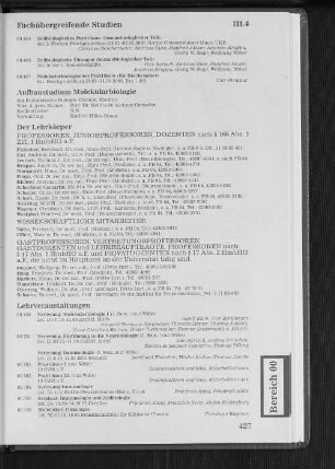 Aufbaustudium Molekularbiologie