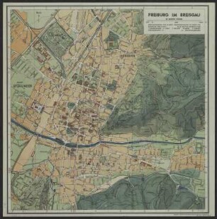 Stadtplan von Freiburg im Breisgau, 1:10 000, Druck, 1941