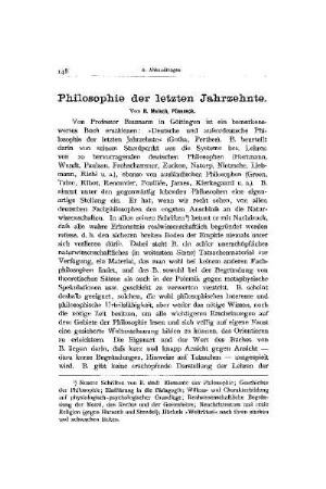 Philosophie der letzten Jahrzehnte