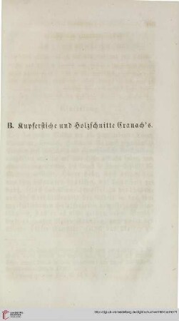 B: Kupferstiche und Holzschnitte Cranach's