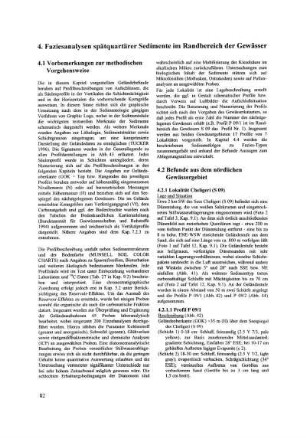 4. Fazienanalysen spätquartärer Sedimente im Randbereich der Gewässer