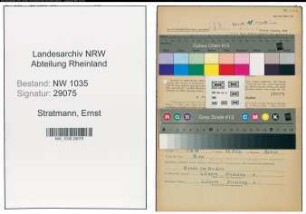 Entnazifizierung Ernst Stratmann , geb. 12.03.1905 (Bergmann)