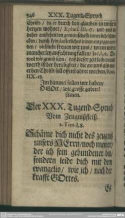 Der XXX. Tugend-Spruch, Vom Zeugnißfleiß