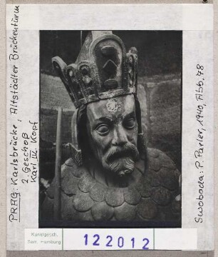 Prag: Karlsbrücke, Altstädter Brückenturm, 2. Geschoss, Karl IV., Kopf