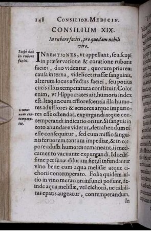 Consilium XIX. In rubore faciei, pro quodam nobili viro