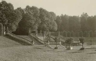 Heidenau-Großsedlitz. Schlosspark Großsedlitz (1719/1723). Treppenanlage mit "Stiller Musik"