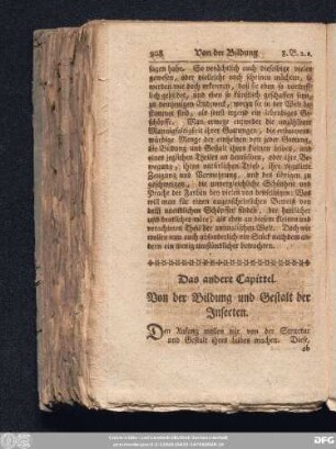 Das andere Capittel. Von der Bildung und Gestalt der Insecten.