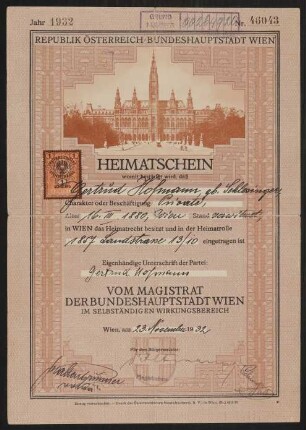 Material zu Gerty von Hofmannsthal