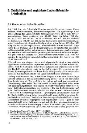 3. Tatsächliche und registrierte Ladendiebstahlskriminalität