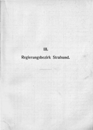 III. Regierungsbezirk Stralsund