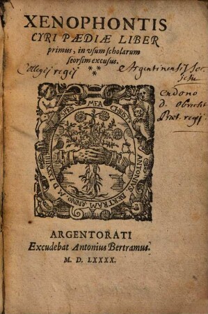 Xenophontis Cyri Paediae Liber primus : in vsum scholarum seorsim excusus