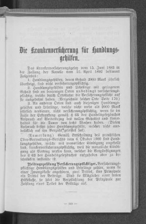 Die Krankenversicherung für die Handlungsgehilfen.