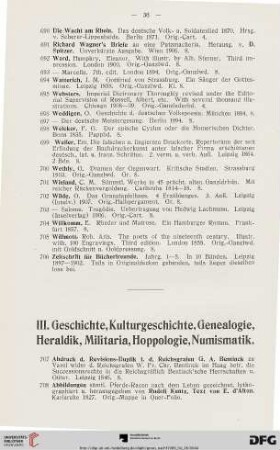 Geschichte, Kulturgeschichte, Genealogie, Heraldik, Militaria, Hoppologie, Numismatik (Nr. 707-1266)