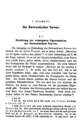 I. Abschnitt - Die Bertrandschen Kurven .