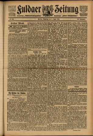 Erste Ausgabe vom Samstag, den 02. Juni 1906.
