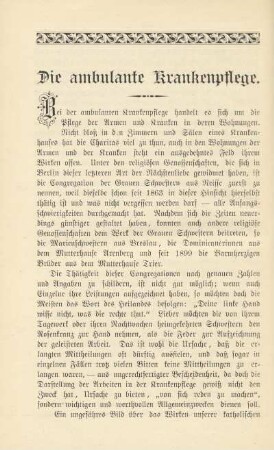 Die ambulante Krankenpflege