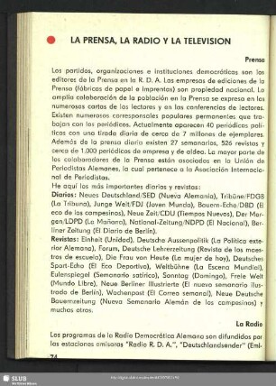 La Prensa, La Radio Y La Television