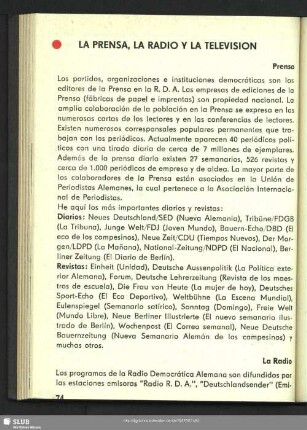 La Prensa, La Radio Y La Television