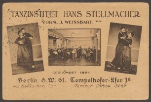 Ansichtskarte Tanzinstitut, Tempelhofer Ufer 1