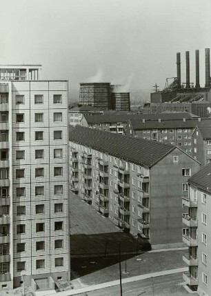 Dresden. Blick von einem Hochhaus an der Freiberger Straße zum alten E-Werk