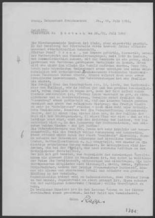 Lombach: Visitationsbericht mit Pfarrbericht 1956