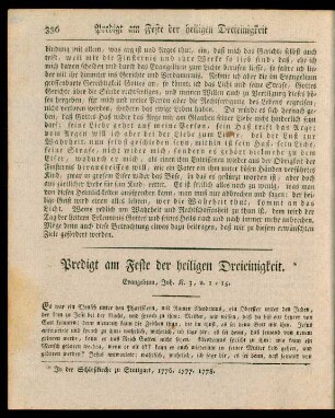 Predigt am Feste der heiligen Dreieinigkeit