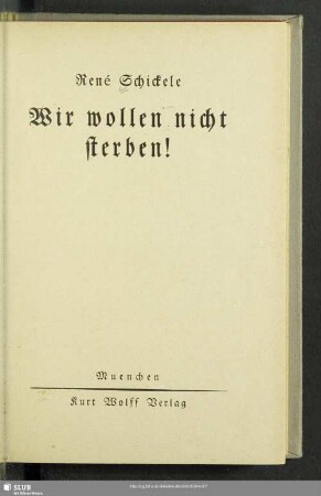 Wir wollen nicht sterben