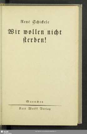Wir wollen nicht sterben