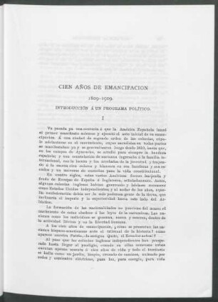 Cien años de emancipación - 1809-1909