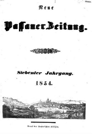 Neue Passauer Zeitung. 1854,1/6 = Jg. 7