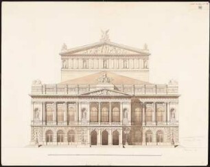Neues Theater (Oper), Frankfurt/Main Vorläufiger Entwurf: Aufriss Vorderansicht