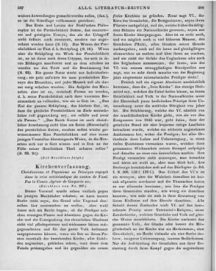 Gasparin, A. de: Christianisme et Paganisme ou Principes engagés dans la crise ecclésiastique du Canton de Vaud. [Dédié au futur Synode général des Églises réformées de France.] Genf: Beroud & Guers; Paris: Delay 1848 (Beschluss von Nr. 207)