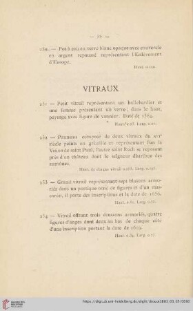 Vitraux (Nr. 251 - 296)
