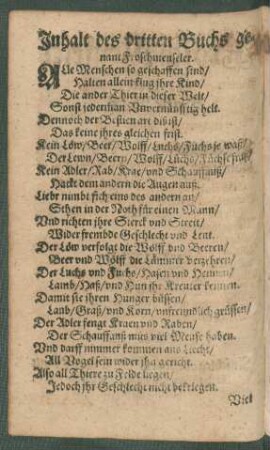 Inhalt des dritten Buchs genant Froschmeuseler.