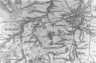 Markersdorf-Friedersdorf. Topographische Karte vom Preußischen Staate, Bl. 266 Görlitz, aufgen. 1815, grav. 1827, Nachträge 1866
