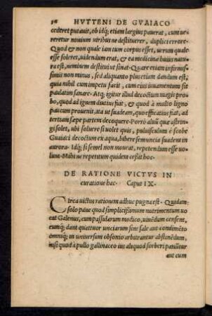 De Ratione Victus in curatione hac. Caput IX.