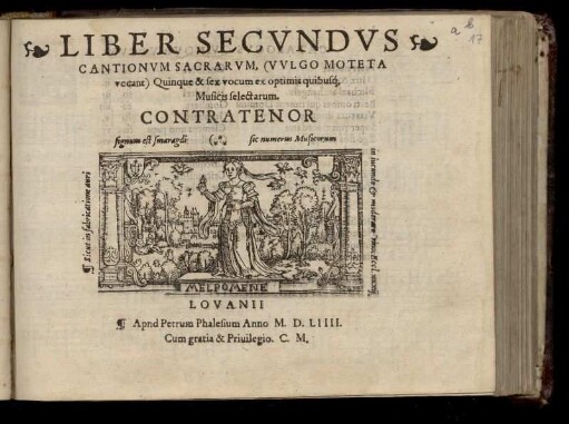 Liber secundus cantionum sacrarum ... quinque et sex vocum. Contratenor